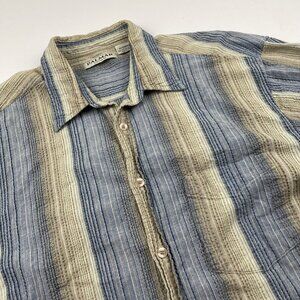 Palmar Clothing Co Button Up Seersucker Shirt Men’s 2X Cotton Short Sleeve